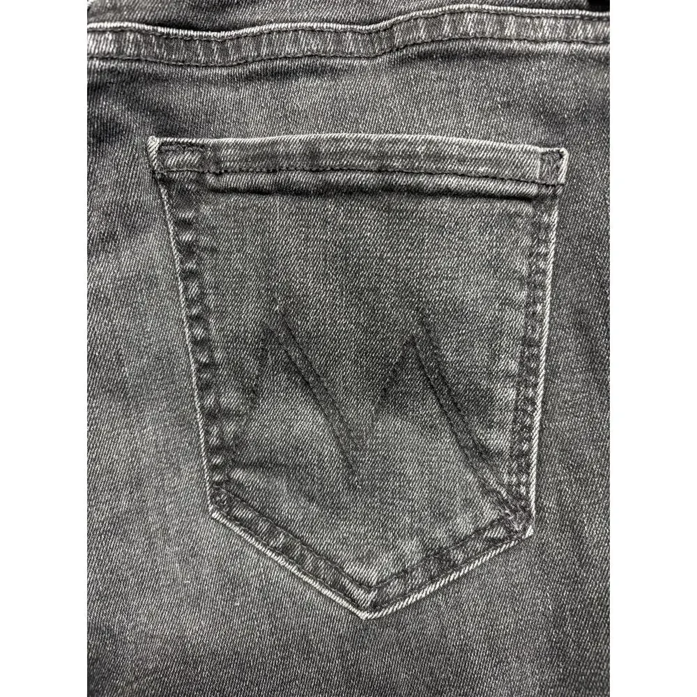 Mother Womens Jeans 26 Black The Weekender Fray Flared Night Shadow Wash Denim
